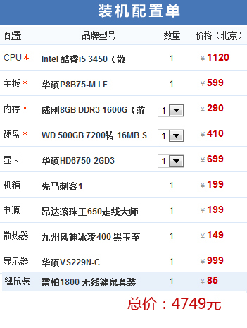 【電腦配置fang1xiao1的配置單】在線裝機