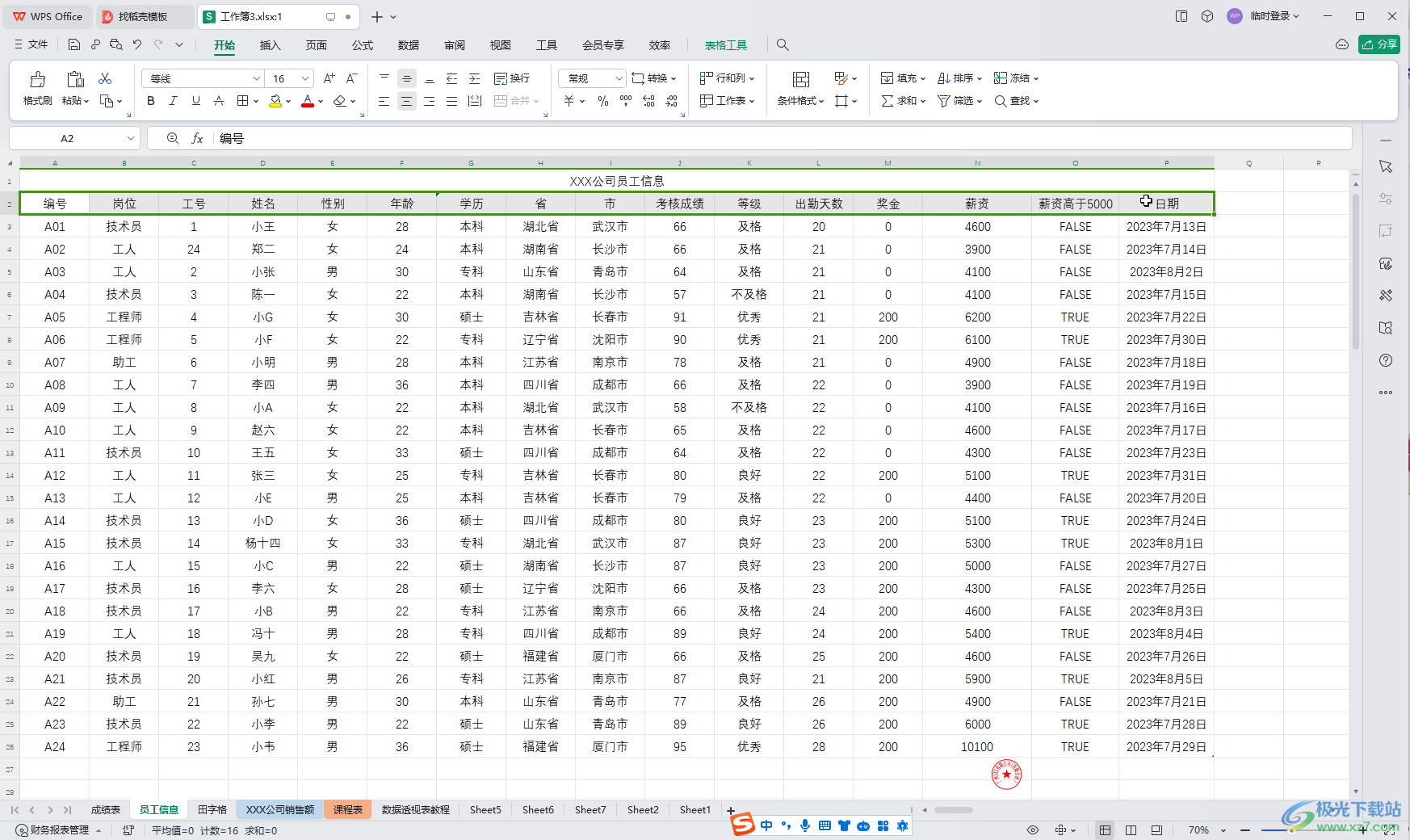 Excel/WPS中如何實現(xiàn)按職務高低排序?